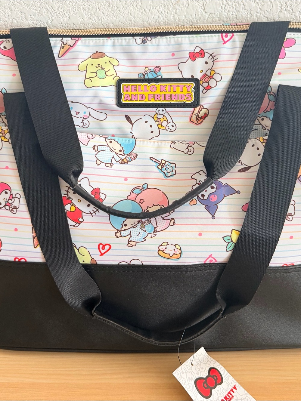 Hello Kitty and Friends Kids Tote Bag in White, Black, Pink, Blue, Yellow